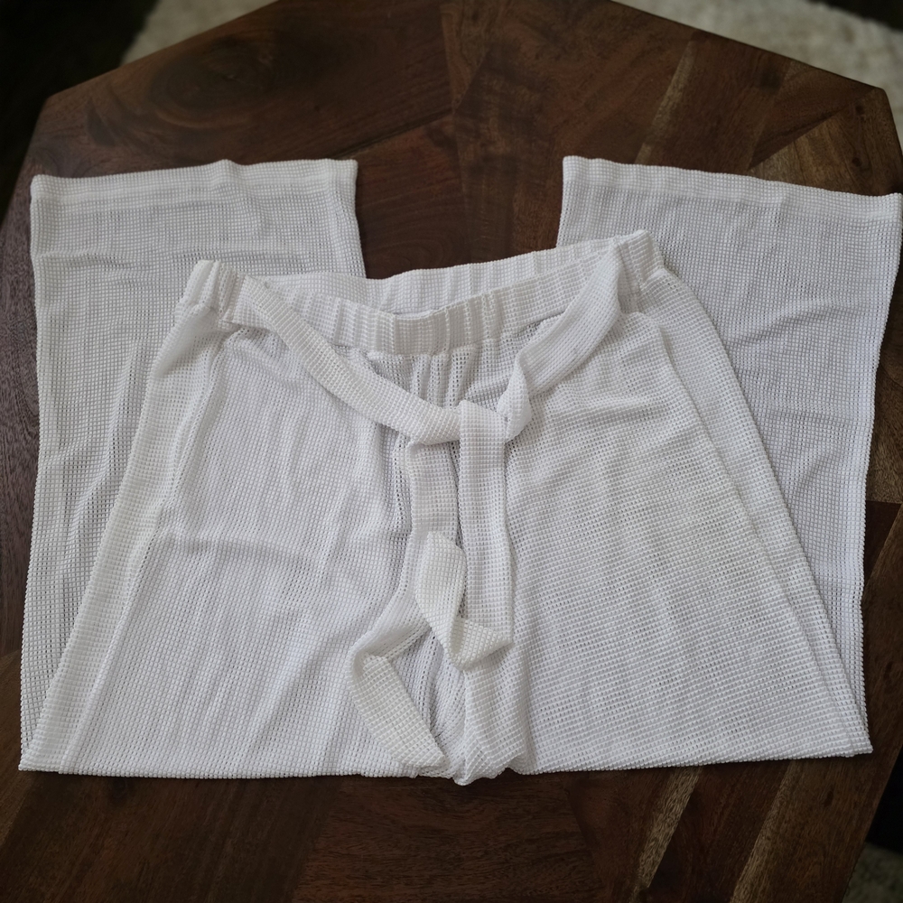 Sears White Swim Coverup with Relaxed Fit and Scoop Neckline